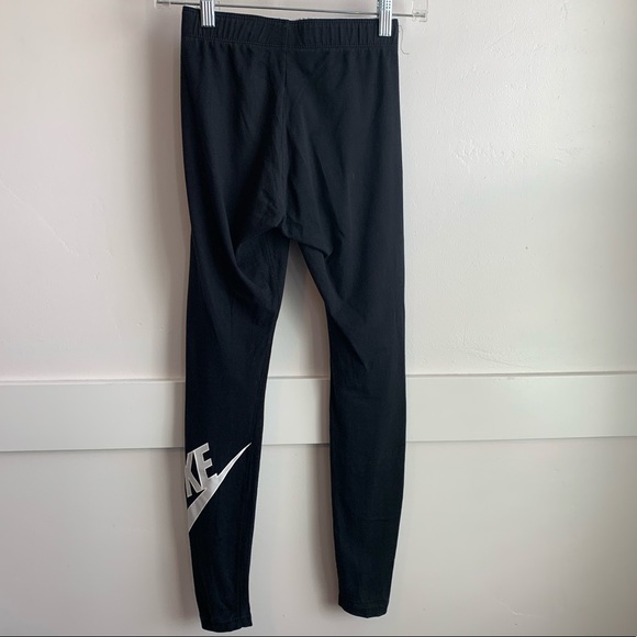 Nike Black Logo Cotton Leggings - Picture 2 of 5
